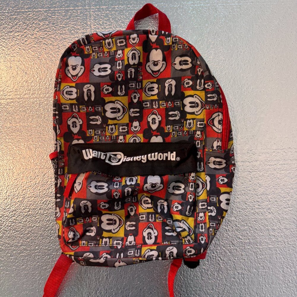Walt Disney World Disney Parks Authentic‎ Backpack Mickey Faces Red Black Yellow